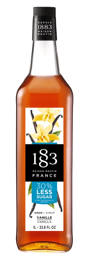 1883 Vanilla Syrup With 30% Less Sugar - 1L (Glass Bottle)