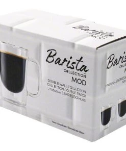 Safdie & Co. Barista Mod Espresso Mugs – Double Wall – Set Of 2 – 120 Ml Tea