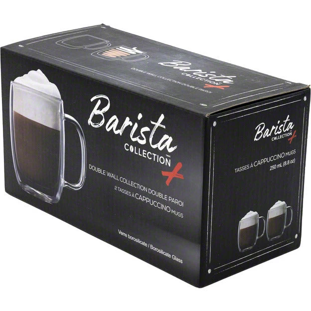 Safdie & Co. Barista Plus Double Wall Cappuccino Mugs - Set Of 2 - 250 Ml Tea