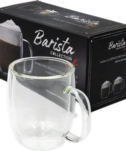 Safdie & Co. Barista Plus Double Wall Cappuccino Mugs - Set Of 2 - 250 Ml Tea