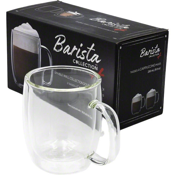 Safdie & Co. Barista Plus Double Wall Cappuccino Mugs - Set Of 2 - 250 Ml Tea