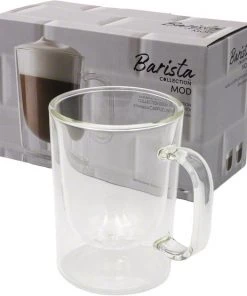 Tea Safdie & Co. Barista Mod Cappuccino Mugs- Double Wall – Set Of 2 – 270 Ml