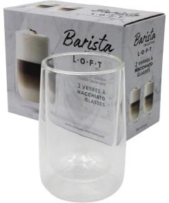 Tea Safdie & Co. Barista Loft Latte Macchiato Glasses - Double Wall - Set Of 2 – 380 Ml