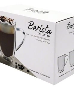 Safdie & Co. Barista Double Wall Latte Mugs - Set Of 2 – 435 Ml Tea
