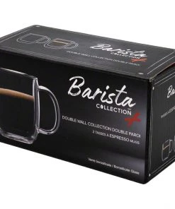Tea Safdie & Co. Barista Plus Double Wall Espresso Mug - Set Of 2 - 80 Ml