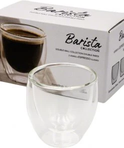 Safdie & Co. Barista Double Wall Espresso Glasses – Set Of 2 – 95 Ml Tea