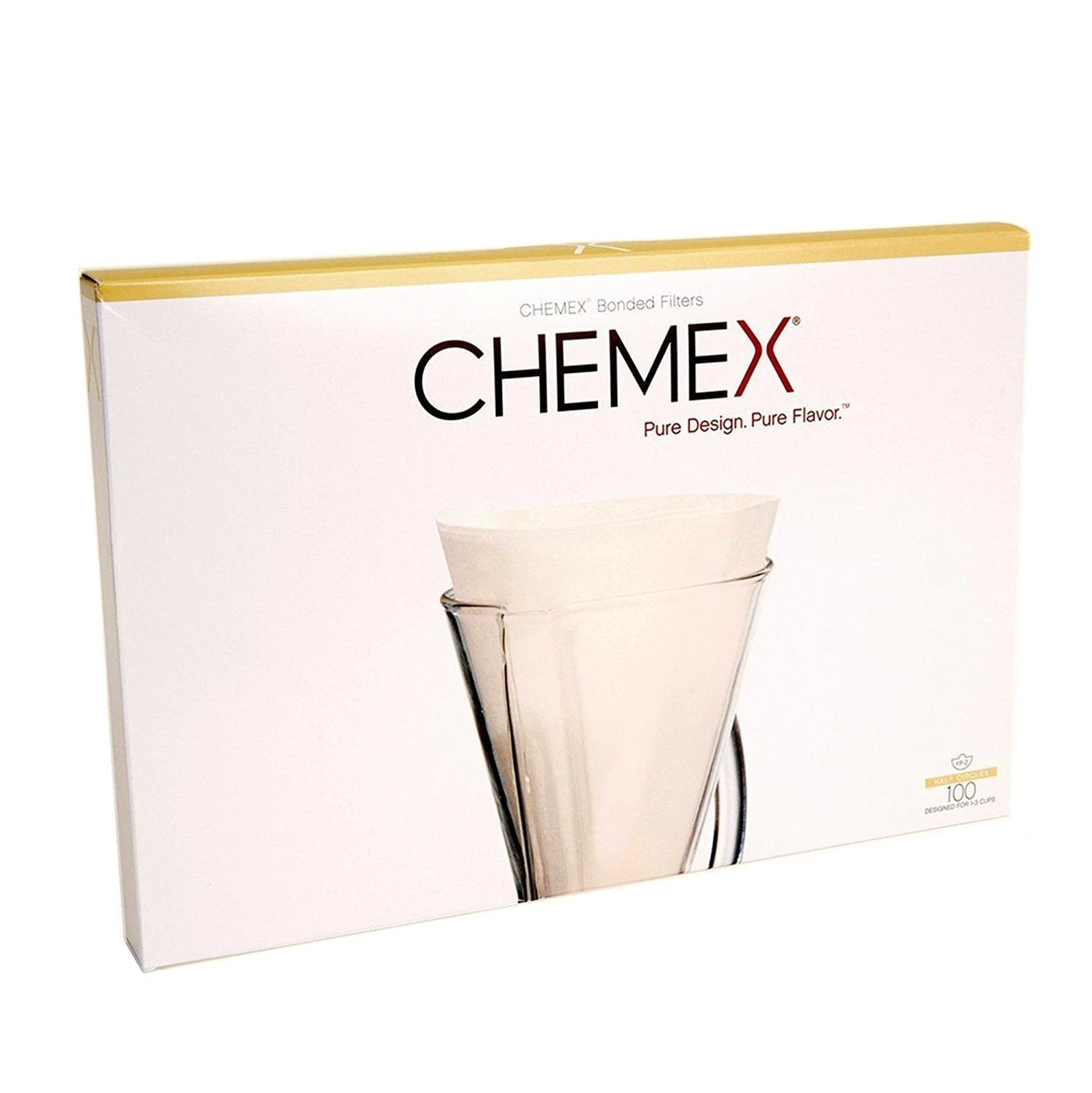 Tea Chemex Un-Folded Half Moon Filters For 1 Pint Models