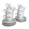 Elektra Tall Espresso Cups And Saucers - Set Of 6 Tea