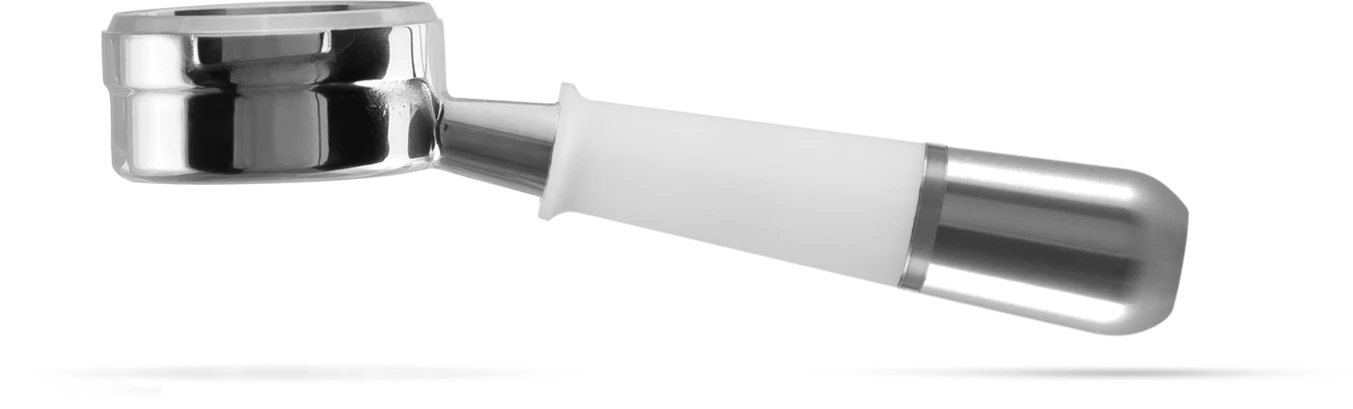 Pesado Bottomless (Naked) Portafilter For Breville (54 Mm) - White/Silver Tea