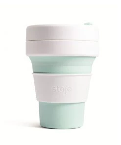Stojo Collapsible Pocket Cup - White/Mint