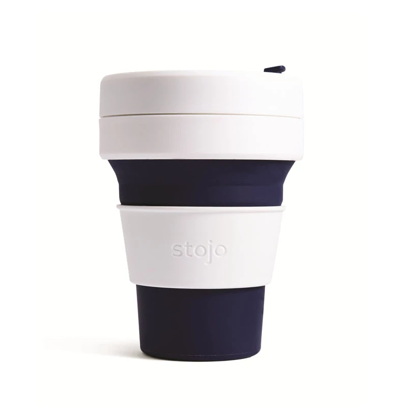 Stojo Collapsible Pocket Cup - White/Indigo Tea