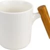Tea Asso White Porcelain Mug W/ Wooden Handle - 450 Ml